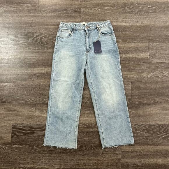 NWT Oliver Logan Aberdeen Wide Leg Crop Jeans Light Wash Size 32 High Rise Denim - Picture 11 of 16